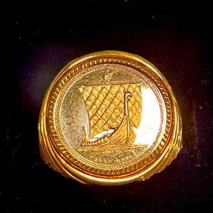 Size 10 Gold and Platinum Viking Ring 14k and .999 Pt